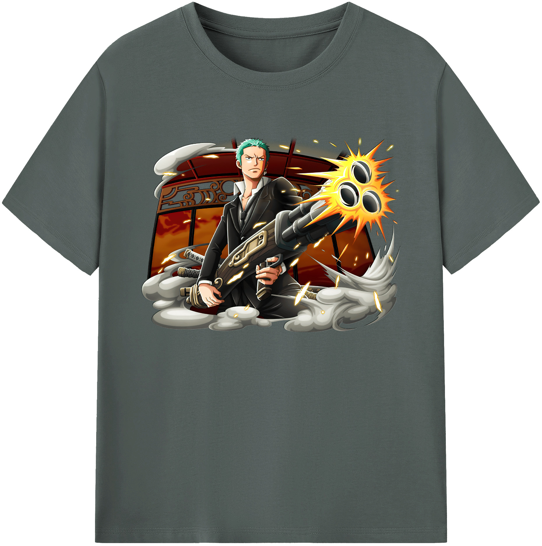 ワンピース ロロノア・ゾロ ONE PIECE Roronoa Zoro 綿100％ メンズ半袖Tシャツ｜肌触りやわらか＆通気性